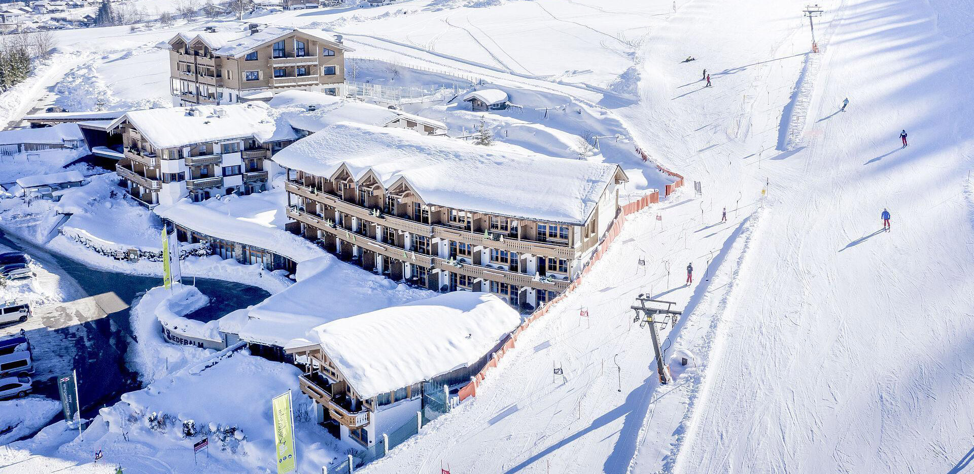 Hotel Die Riederalm Familien-Skiurlaub Babyhotel Skipiste Leogang